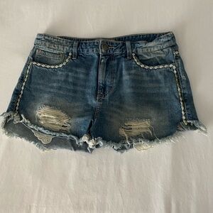Denim Distressed Women's Shorts by Free People size 28